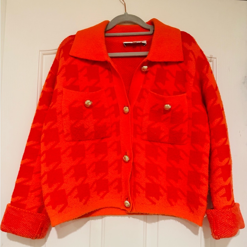 English Factory Oversized Houndstooth Sweater Anthropologie  (Small)